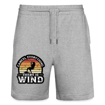Kitesurfing - Stanley/Stella Trainer Unisex Organic Jogging Shorts - heather grey - Front - Nik (191cm) & Marisol (170cm)