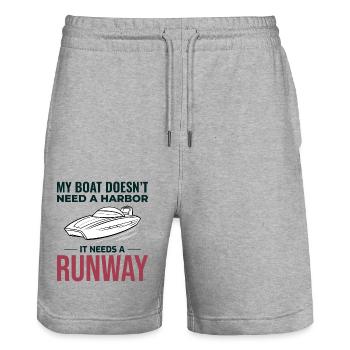 Speedboat Racing Boaters Thrill Seekers - Stanley/Stella Trainer Unisex Organic Jogging Shorts - heather grey - Front - Nik (191cm) & Marisol (170cm)