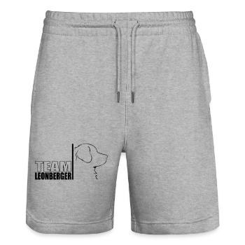 TEAM Leonberger Dog Dog Wilsigns - Stanley/Stella Trainer Unisex Organic Jogging Shorts - heather grey - Front - Nik (191cm) & Marisol (170cm)