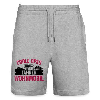 Cool Mpas Conduite Camping-car Caravane Camping-car Womo - Short de jogging bio TRAINER Stanley/Stella unisexe - gris chiné - Devant - Nik (191cm) & Marisol (170cm)