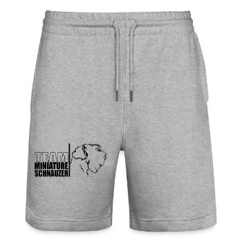 TEAM Miniature Schnauzer Hunde Hund Wilsigns - Stanley/Stella Unisex Bio Joggingshorts Trainer  - Grau meliert - Vorne - Nik (191cm) & Marisol (170cm)