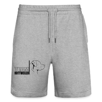 TEAM Rottweiler Hunde Hund Wilsigns - Stanley/Stella Unisex Bio Joggingshorts Trainer  - Grau meliert - Vorne - Nik (191cm) & Marisol (170cm)