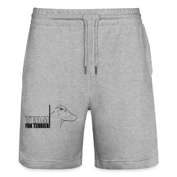 TEAM Fox Terrier Hunde Hund Wilsigns - Stanley/Stella Unisex Bio Joggingshorts Trainer  - Grau meliert - Vorne - Nik (191cm) & Marisol (170cm)
