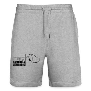 TEAM Catahoula Leopard Dog Hunde Hund Wilsigns - Stanley/Stella Unisex Bio Joggingshorts Trainer  - Grau meliert - Vorne - Nik (191cm) & Marisol (170cm)