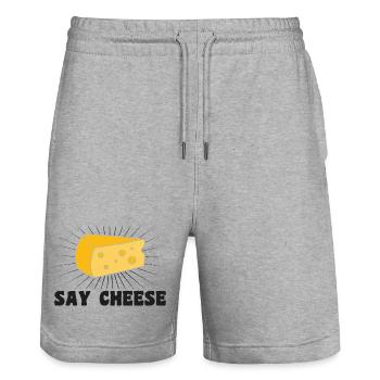 Say cheese - Stanley/Stella Unisex Bio Joggingshorts Trainer  - Grau meliert - Vorne - Nik (191cm) & Marisol (170cm)