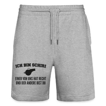 Schiedsrichter Schiri Spruch Fußballschiedsrichter - Stanley/Stella Unisex Bio Joggingshorts Trainer  - Grau meliert - Vorne - Nik (191cm) & Marisol (170cm)