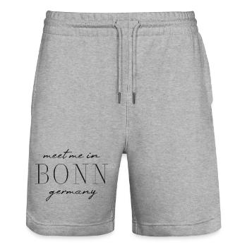 Bonn, Deutschland Eleganz Stil Design T-Shirt - Stanley/Stella Unisex Bio Joggingshorts Trainer  - Grau meliert - Vorne - Nik (191cm) & Marisol (170cm)