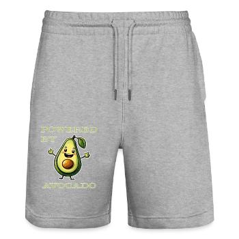 powered by avocado - BIO - Mode - Stanley/Stella Trainer Unisex Organic Jogging Shorts - heather grey - Front - Nik (191cm) & Marisol (170cm)