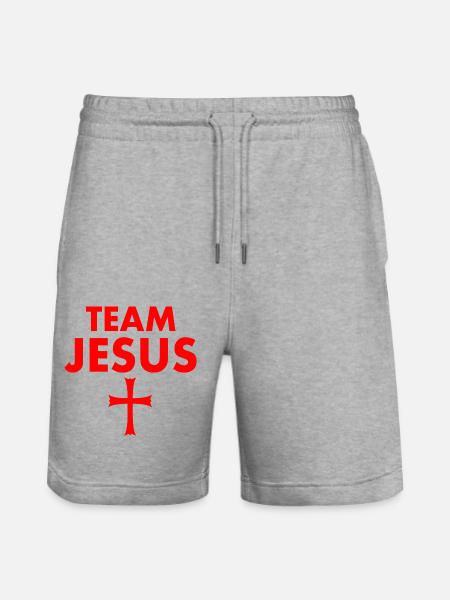 Team jesus - Stanley/Stella Trainer Unisex Organic Jogging Shorts - heather grey