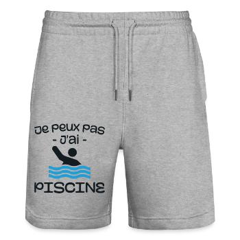 Je Peux Pas J'ai Piscine - Short de jogging bio TRAINER Stanley/Stella unisexe - gris chiné - Devant - Nik (191cm) & Marisol (170cm)