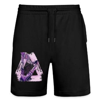 Harp E 75 - Stanley/Stella Trainer Unisex Organic Jogging Shorts - black - Front - Nik (191cm) & Marisol (170cm)