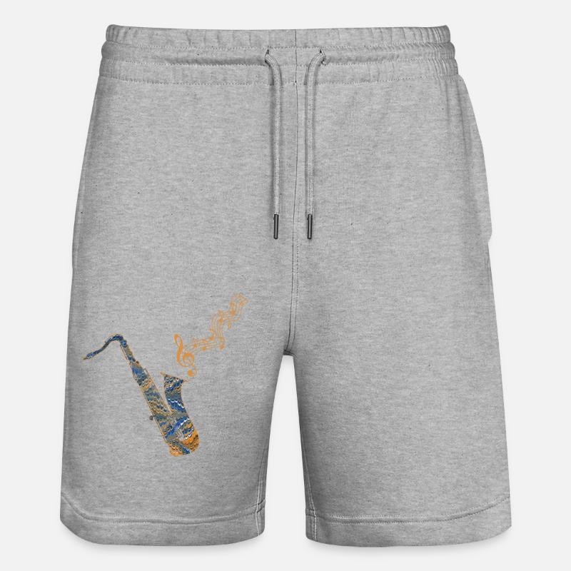 saxophon ebru 50 - Stanley/Stella Unisex Bio Joggingshorts Trainer  - Grau meliert