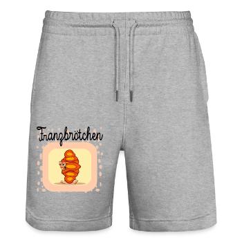 HAMBURG FRANZBRÖTCHEN KOSTÜM - Stanley/Stella Unisex Bio Joggingshorts Trainer  - Grau meliert - Vorne - Nik (191cm) & Marisol (170cm)