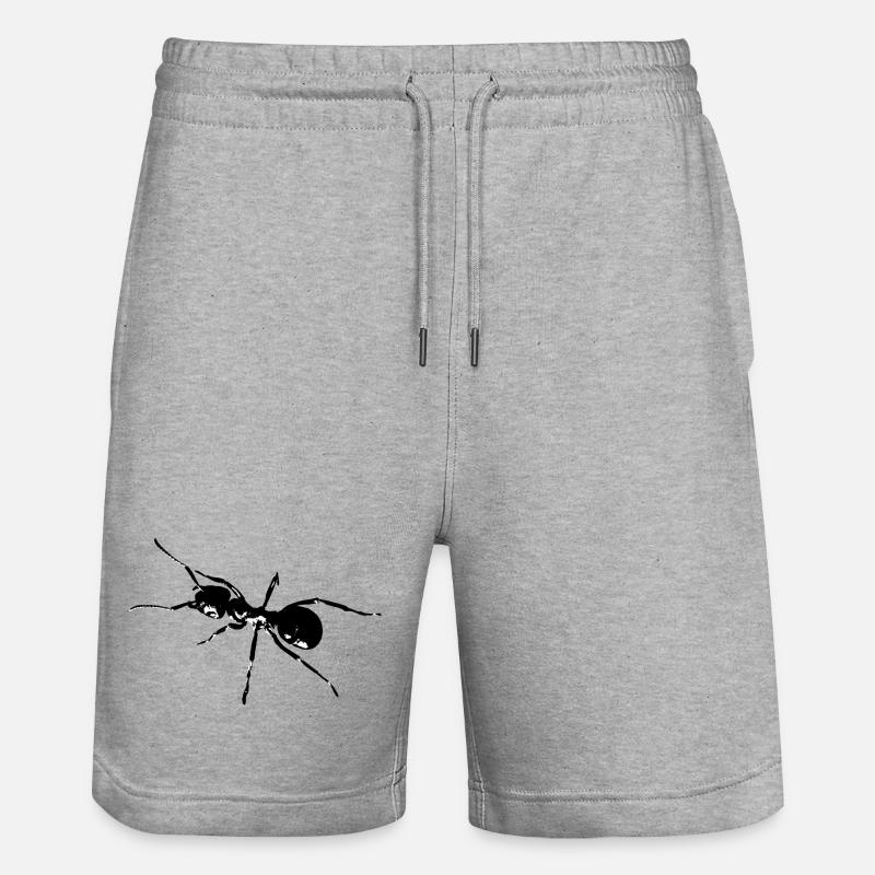 Fourmi noir / blanc / graphique - Short de jogging bio TRAINER Stanley/Stella unisexe - gris chiné
