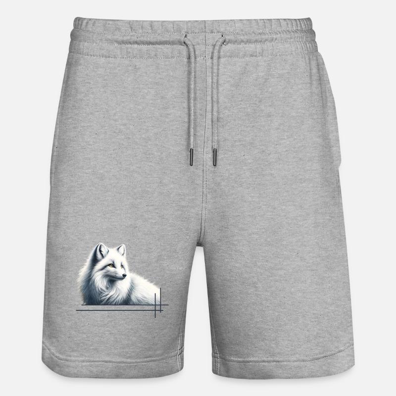 Fuchs im Winter Eleganz - Stanley/Stella Unisex Bio Joggingshorts Trainer  - Grau meliert