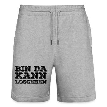 C’est drôle de dire que je suis prêt à partir - Short de jogging bio TRAINER Stanley/Stella unisexe - gris chiné - Devant - Nik (191cm) & Marisol (170cm)