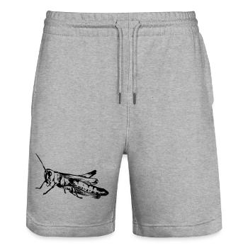 Grasshopper - Stanley/Stella Trainer Unisex Organic Jogging Shorts - heather grey - Front - Nik (191cm) & Marisol (170cm)