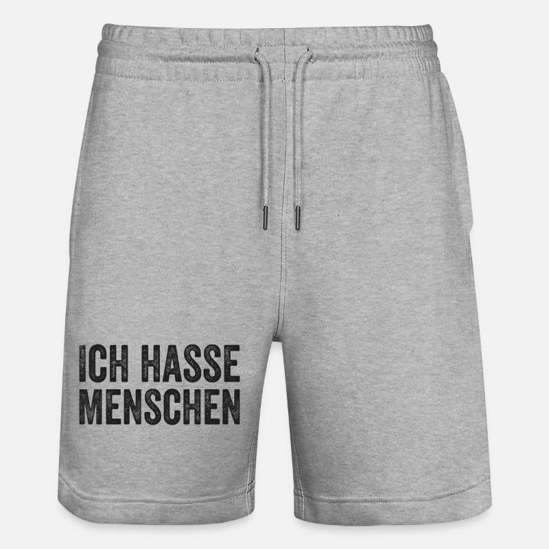 Je déteste les gens - Short de jogging bio TRAINER Stanley/Stella unisexe - gris chiné