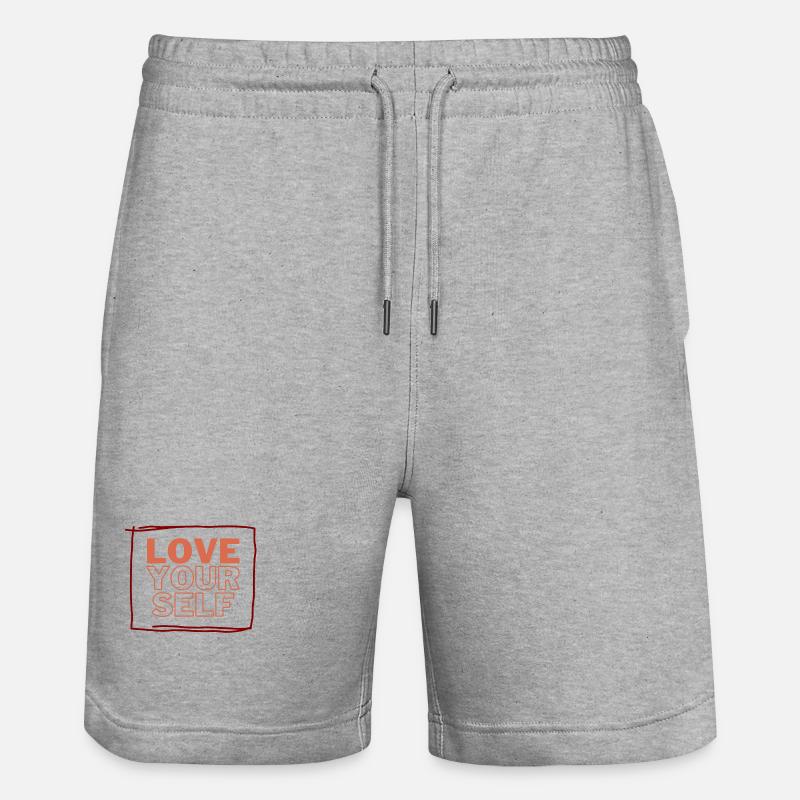 LOVE YOURSELF - Stanley/Stella Unisex Bio Joggingshorts Trainer  - Grau meliert