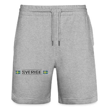 Sverige Land Schweden Skandinavien Urlaub - Stanley/Stella Unisex Bio Joggingshorts Trainer  - Grau meliert - Vorne - Nik (191cm) & Marisol (170cm)