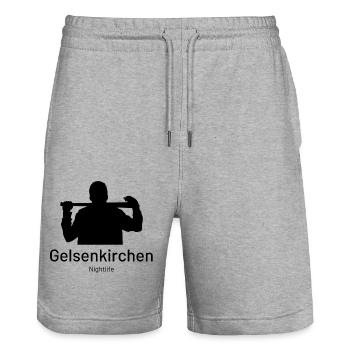 Gelsenkirchen Nightlife - Stanley/Stella Unisex Bio Joggingshorts Trainer  - Grau meliert - Vorne - Nik (191cm) & Marisol (170cm)