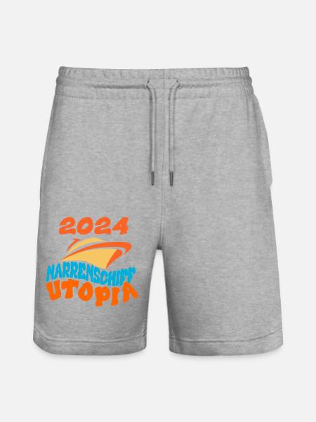 Narrenschiff Utopia, Strauß Zitat - Stanley/Stella Unisex Bio Joggingshorts Trainer - Grau meliert