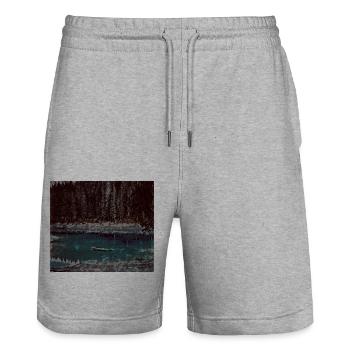 Design - Stanley/Stella Unisex Bio Joggingshorts Trainer  - Grau meliert - Vorne - Nik (191cm) & Marisol (170cm)