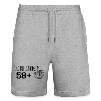 Funny Birthday Gift I'm 58 More 1 - Stanley/Stella Trainer Unisex Organic Jogging Shorts - heather grey - Front - Nik (191cm) & Marisol (170cm)