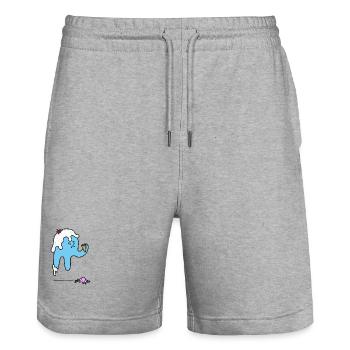 Jellif - Stanley/Stella Unisex Bio Joggingshorts Trainer  - Grau meliert - Vorne - Nik (191cm) & Marisol (170cm)