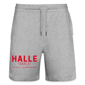 Halle (Saale) T-Shirt – Für Fans & Heimatliebe - Stanley/Stella Unisex Bio Joggingshorts Trainer  - Grau meliert - Vorne - Nik (191cm) & Marisol (170cm)