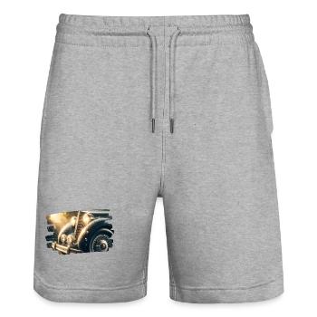 Klassischer Packard im Regen - Stanley/Stella Unisex Bio Joggingshorts Trainer  - Grau meliert - Vorne - Nik (191cm) & Marisol (170cm)
