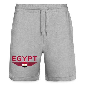 Ägypten Kairo Fan Outfit T Shirt Design Mode - Stanley/Stella Unisex Bio Joggingshorts Trainer  - Grau meliert - Vorne - Nik (191cm) & Marisol (170cm)
