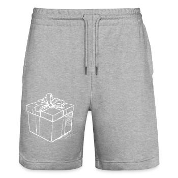 Geschenk Box Skizze - Stanley/Stella Unisex Bio Joggingshorts Trainer  - Grau meliert - Vorne - Nik (191cm) & Marisol (170cm)