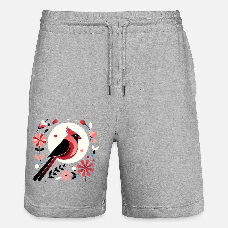 Cardinal et fleurs - Short de jogging bio TRAINER Stanley/Stella unisexe - gris chiné