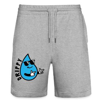 Dégoulinant - Short de jogging bio TRAINER Stanley/Stella unisexe - gris chiné - Devant - Nik (191cm) & Marisol (170cm)