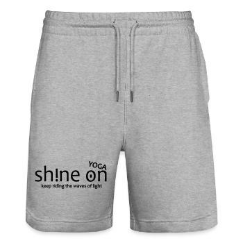 Yoga Shirt Shine On Yoga, Spiritualität - Stanley/Stella Unisex Bio Joggingshorts Trainer  - Grau meliert - Vorne - Nik (191cm) & Marisol (170cm)