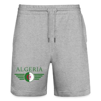 I Love Algeria, Elegance Style Design T-Shirt - Stanley/Stella Trainer Unisex Organic Jogging Shorts - heather grey - Front - Nik (191cm) & Marisol (170cm)
