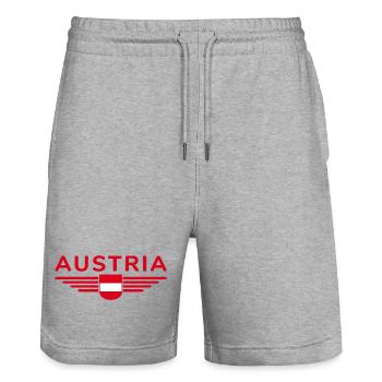 T-shirt de supporter de l'Autriche - Short de jogging bio TRAINER Stanley/Stella unisexe - gris chiné - Devant - Nik (191cm) & Marisol (170cm)