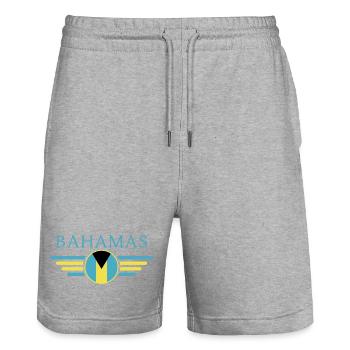 Ich liebe Bahamas, Eleganz Stil Design T-Shirt - Stanley/Stella Unisex Bio Joggingshorts Trainer  - Grau meliert - Vorne - Nik (191cm) & Marisol (170cm)