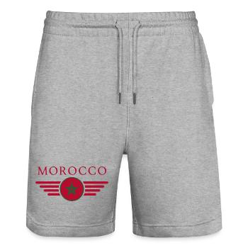 Ich liebe Tschechien, Eleganz Stil Design T-Shirt - Stanley/Stella Unisex Bio Joggingshorts Trainer  - Grau meliert - Vorne - Nik (191cm) & Marisol (170cm)