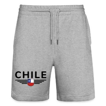 Chile Design – For fans and lovers - Stanley/Stella Trainer Unisex Organic Jogging Shorts - heather grey - Front - Nik (191cm) & Marisol (170cm)
