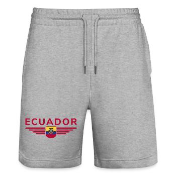 Conception du t-shirt des fans de l’Équateur - Short de jogging bio TRAINER Stanley/Stella unisexe - gris chiné - Devant - Nik (191cm) & Marisol (170cm)