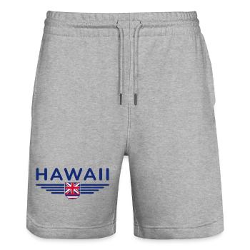 Hawaii Fan T-Shirt – Aloha-Style - Stanley/Stella Unisex Bio Joggingshorts Trainer  - Grau meliert - Vorne - Nik (191cm) & Marisol (170cm)