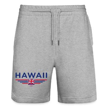 Hawaii Fan T-Shirt – Aloha-Style - Stanley/Stella Unisex Bio Joggingshorts Trainer  - Grau meliert - Vorne - Nik (191cm) & Marisol (170cm)
