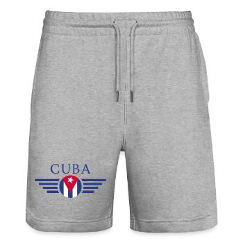 J’aime Cuba, T-shirt design de style élégance - Short de jogging bio TRAINER Stanley/Stella unisexe - gris chiné - Devant - Nik (191cm) & Marisol (170cm)