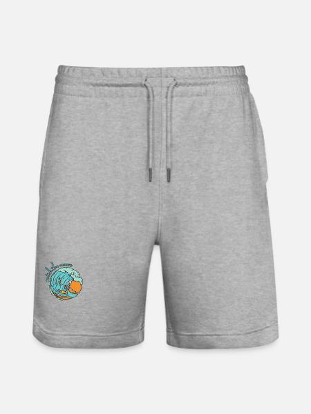 Catch the Waves - Surfer - Stanley/Stella Trainer Unisex Organic Jogging Shorts - heather grey