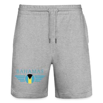 Ich liebe Bahamas, Eleganz Stil Design T-Shirt - Stanley/Stella Unisex Bio Joggingshorts Trainer  - Grau meliert - Vorne - Nik (191cm) & Marisol (170cm)