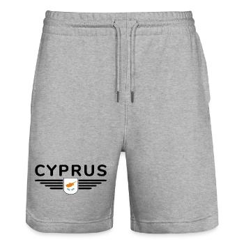 Zypern Design – Insel der Vielfalt - Stanley/Stella Unisex Bio Joggingshorts Trainer  - Grau meliert - Vorne - Nik (191cm) & Marisol (170cm)