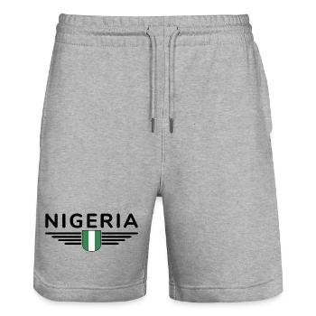 Nigeria Design – Show your love for the country - Stanley/Stella Trainer Unisex Organic Jogging Shorts - heather grey - Front - Nik (191cm) & Marisol (170cm)