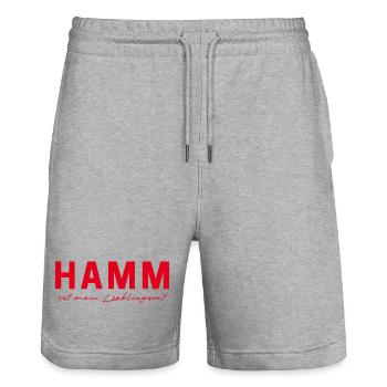 Hamm T-Shirt – Your city, your style! - Stanley/Stella Trainer Unisex Organic Jogging Shorts - heather grey - Front - Nik (191cm) & Marisol (170cm)